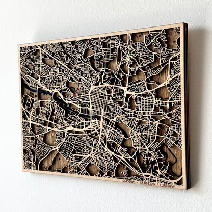 Custom 3D Wooden Map