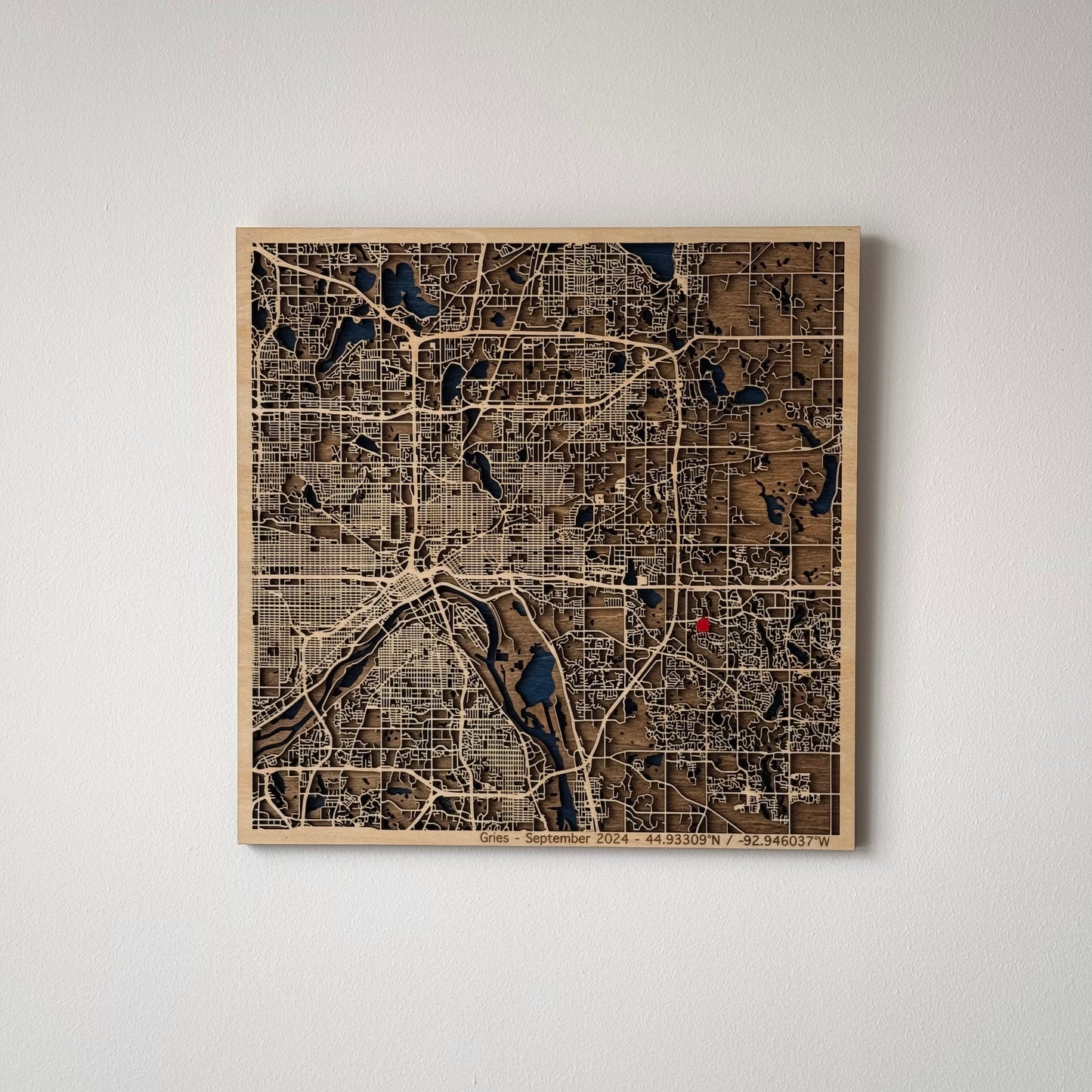 Custom 3D Wooden Map