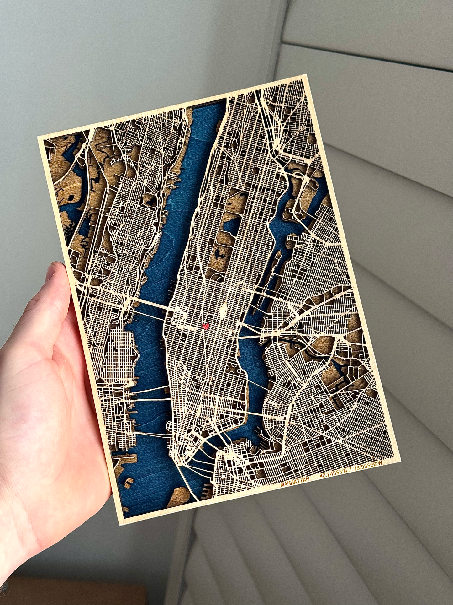 Custom 3D Wooden Map