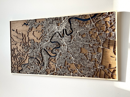Custom 3D Wooden Map